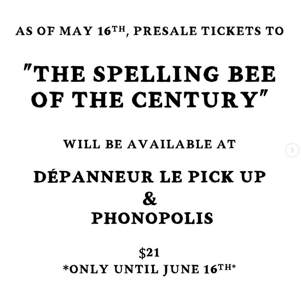 THE SPELLING BEE OF THE CENTURY - TICKETS