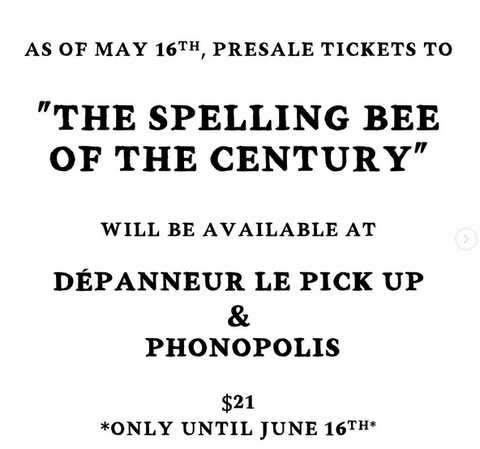 THE SPELLING BEE OF THE CENTURY - TICKETS