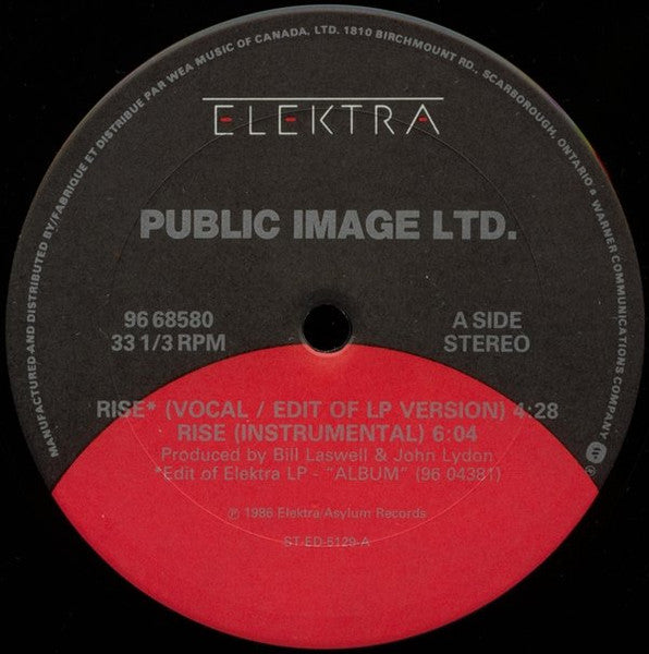 Public Image Ltd. – Rise (1986 - CAN - VG+) - USED vinyl