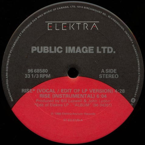 Public Image Ltd. – Rise (1986 - CAN - VG+) - USED vinyl