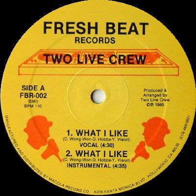 Two Live Crew - What I Like (1985 - USA - VG+) - USED vinyl
