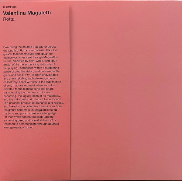 Valentina Magaletti – Rotta (2022 - UK - Coral Pink Vinyl - Near Mint) - USED vinyl
