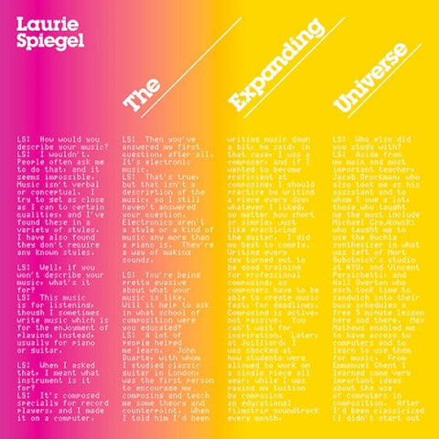 Laurie Spiegel - The Expanding Universe (2019 - USA - VG++) - USED vinyl