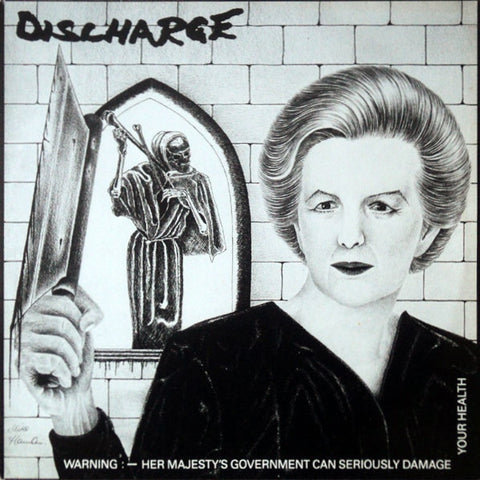 Discharge – Warning: Her Majesty's Government Can Seriously Damage Your Health (1983 - UK - VG+) - USED vinyl
