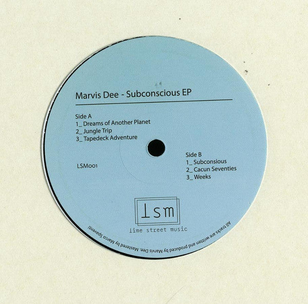 Marvis Dee – Subconscious EP (IRELAND - 2016 - VG+) - USED vinyl