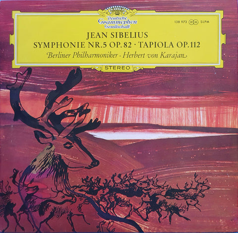 Jean Sibelius – Herbert von Karajan -  Berliner Philharmoniker – Symphonie Nr. 5 Op. 82 (1965 - Germany - Near Mint) - USED vinyl
