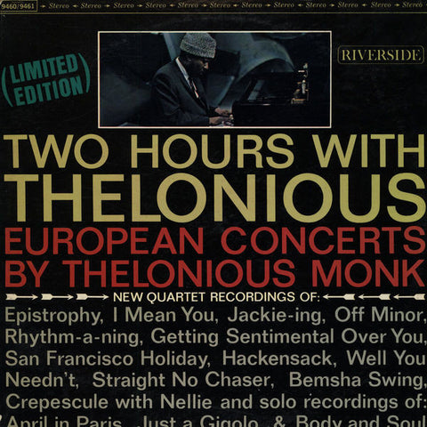 Thelonious Monk Quartet - Two Hours With Thelonious (European Concerts By Thelonious Monk) - USED vinyl