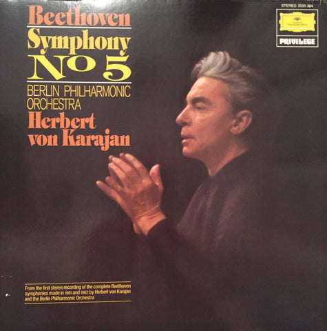 Beethoven - Berlin Philharmonic Orchestra Herbert von Karajan – Symphony No.5 C Minor, Op. 67 (Germany - Near Mint) - USED vinyl