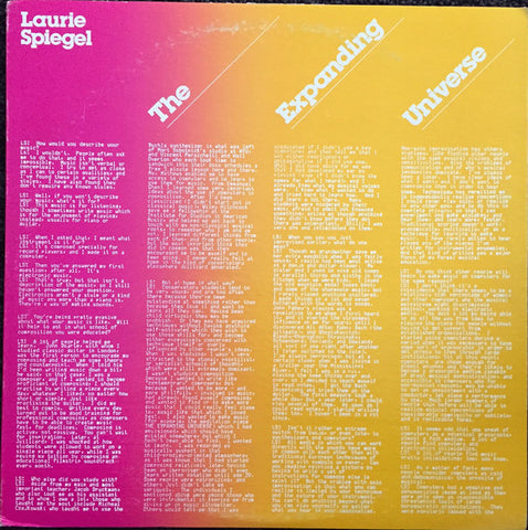 Laurie Spiegel ‎– The Expanding Universe (EXPANDED 3LP EDITION) - new vinyl